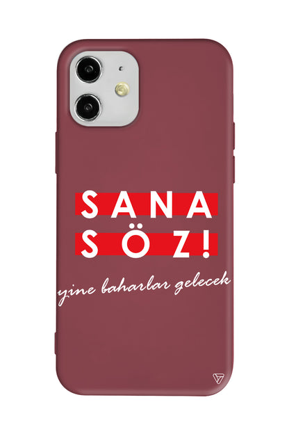 Sana Söz Yine Baharlar Gelecek Lansman Model İçi Kadife Silikon Telefon Kılıfı