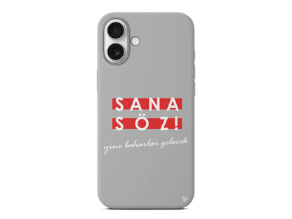 Sana Söz Yine Baharlar Gelecek Lansman Model İçi Kadife Silikon Telefon Kılıfı – Plus Serisine Özel