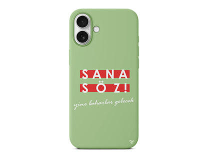 Sana Söz Yine Baharlar Gelecek Lansman Model İçi Kadife Silikon Telefon Kılıfı