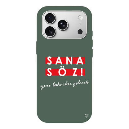 Sana Söz Yine Baharlar Gelecek Lansman Model İçi Kadife Silikon Telefon Kılıfı