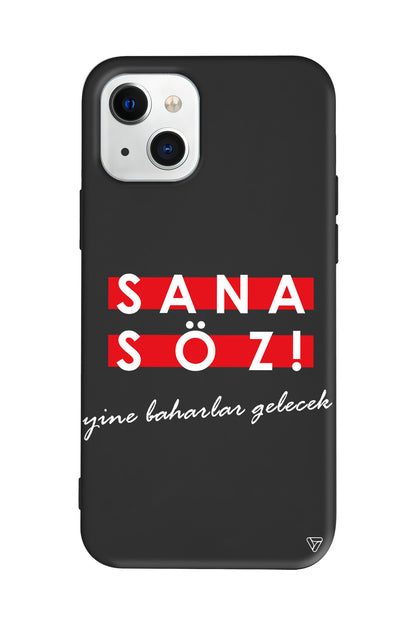 Sana Söz Yine Baharlar Gelecek Lansman Model İçi Kadife Silikon Telefon Kılıfı – Plus Serisine Özel