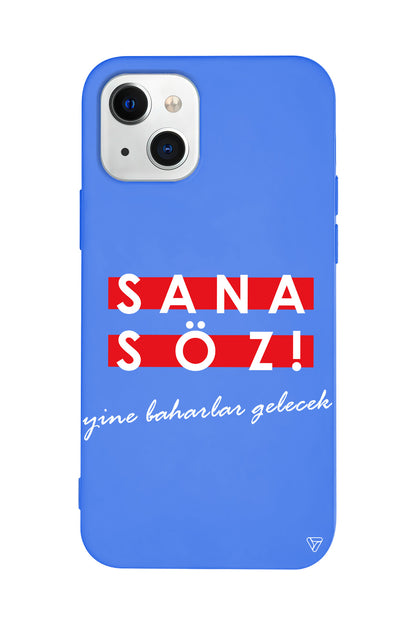 Sana Söz Yine Baharlar Gelecek Lansman Model İçi Kadife Silikon Telefon Kılıfı – Plus Serisine Özel