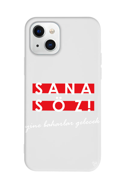 Sana Söz Yine Baharlar Gelecek Lansman Model İçi Kadife Silikon Telefon Kılıfı