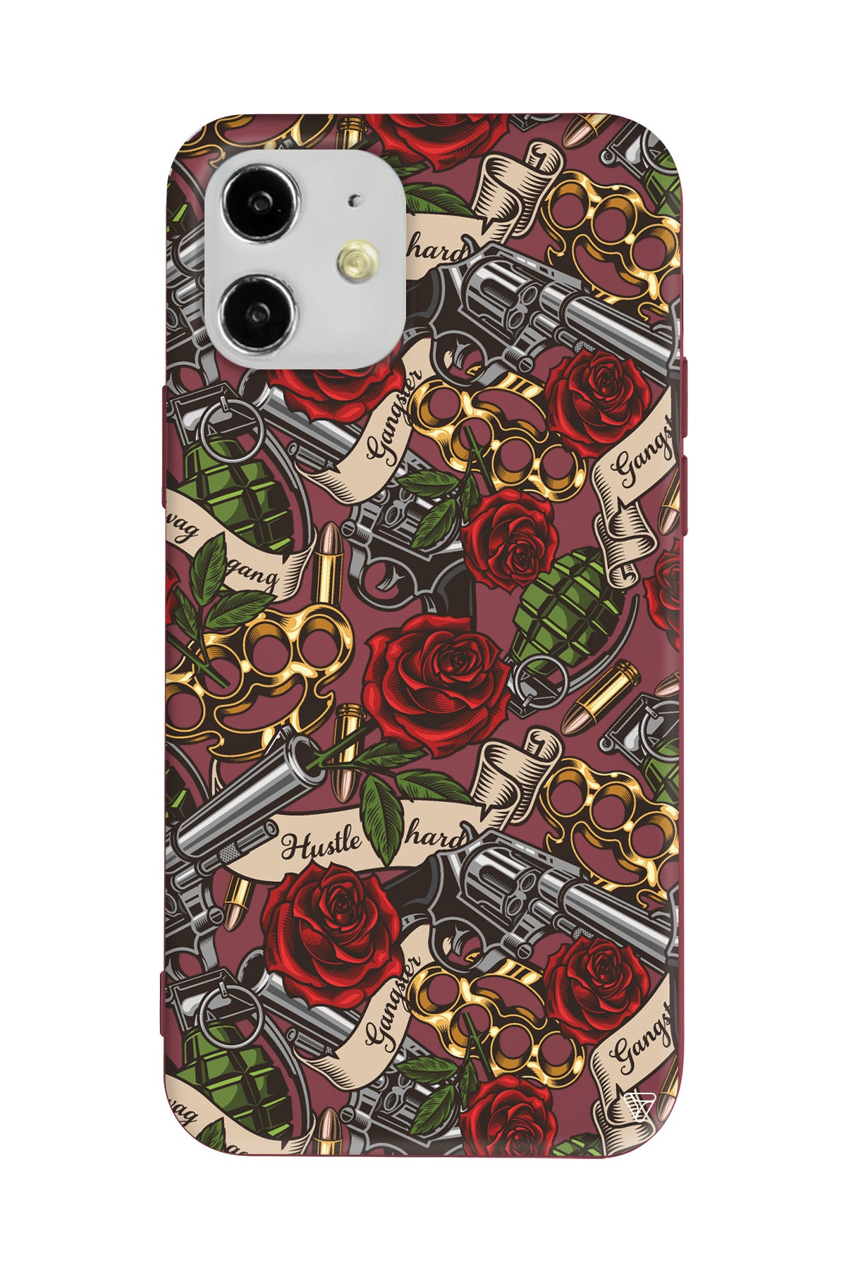 Rose and Gun Lansman Model İçi Kadife Silikon Telefon Kılıfı