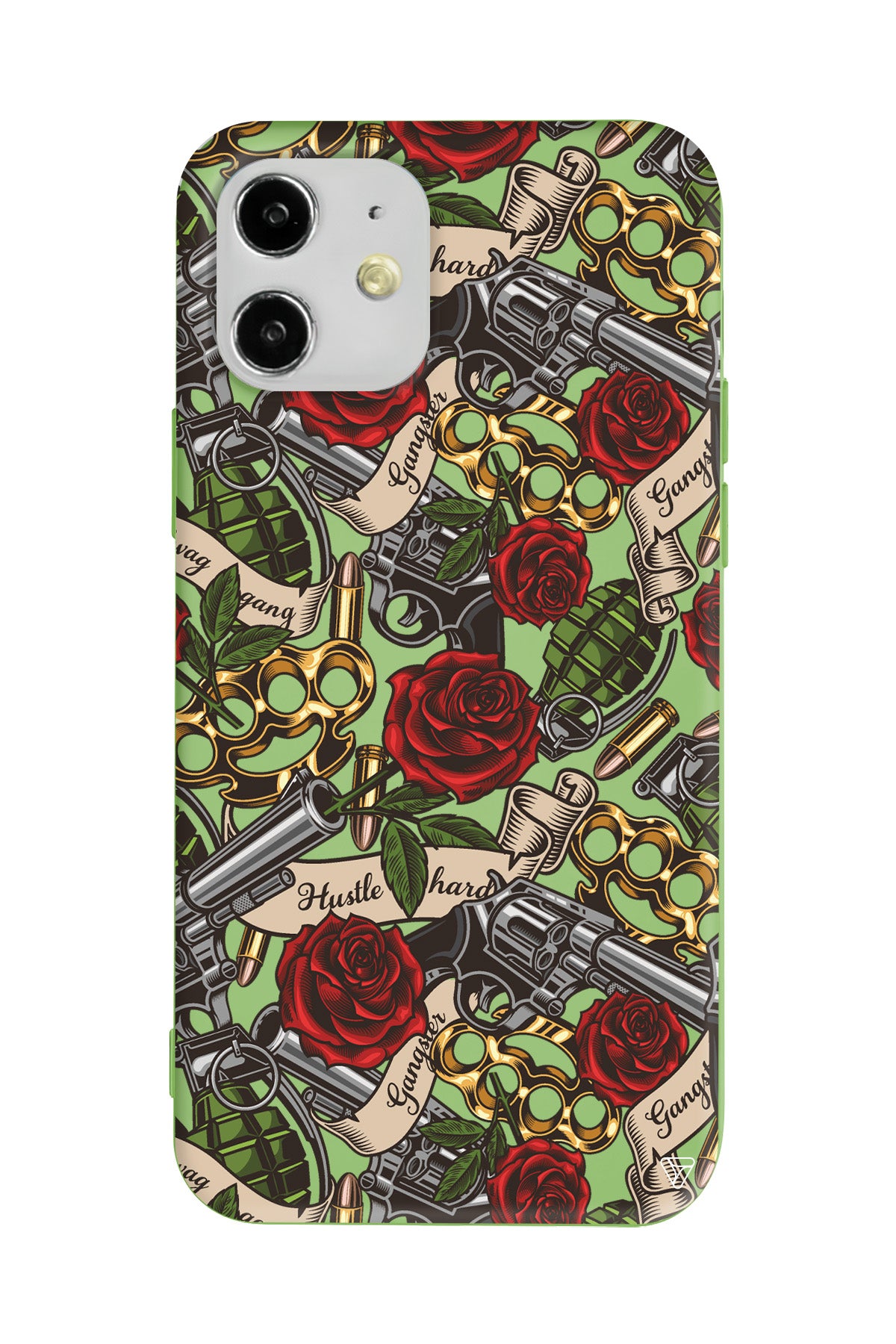 Rose and Gun Lansman Model İçi Kadife Silikon Telefon Kılıfı