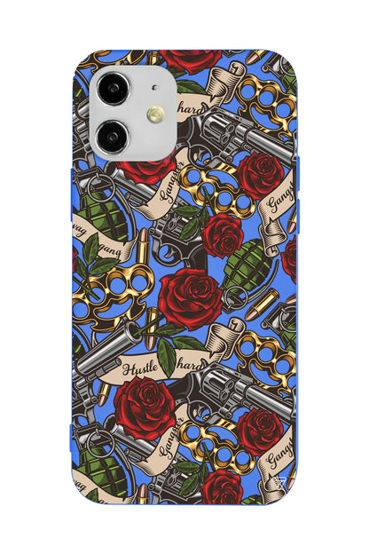 Rose and Gun Lansman Model İçi Kadife Silikon Telefon Kılıfı