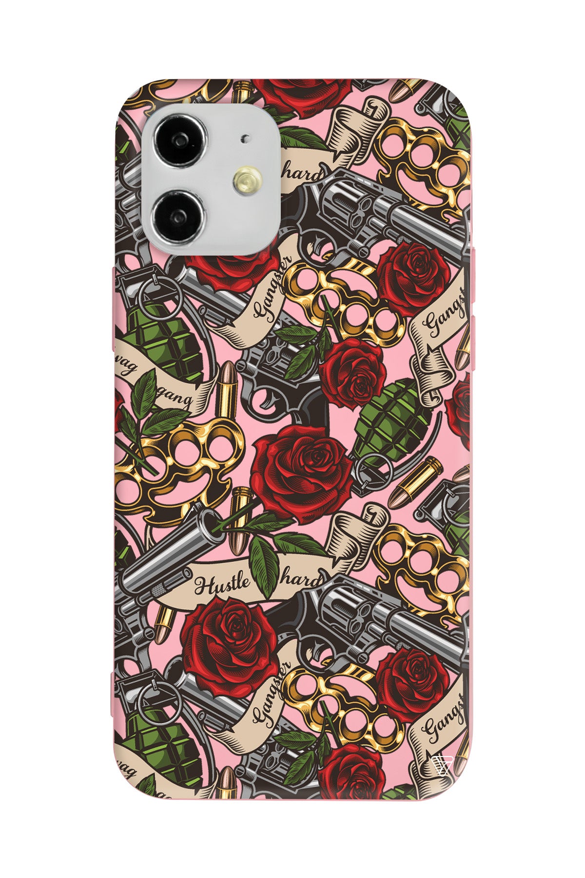 Rose and Gun Lansman Model İçi Kadife Silikon Telefon Kılıfı