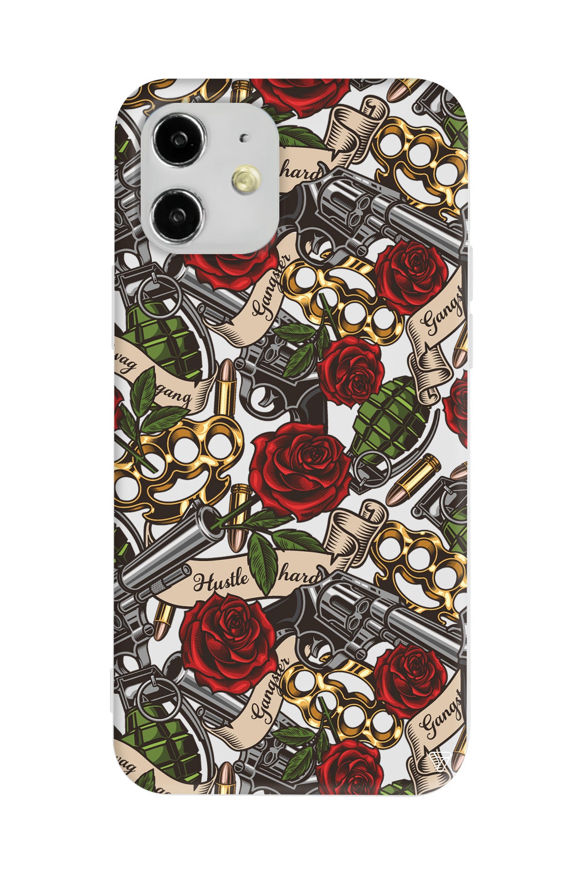 Rose and Gun Lansman Model İçi Kadife Silikon Telefon Kılıfı