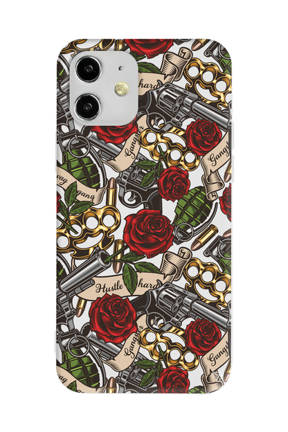 Rose and Gun Lansman Model İçi Kadife Silikon Telefon Kılıfı
