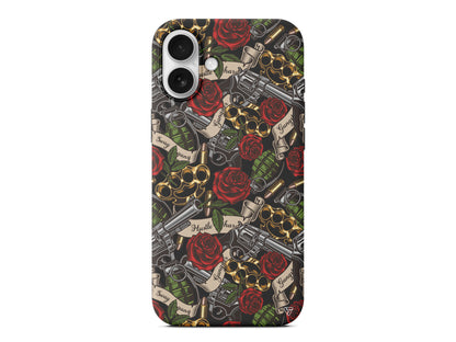 Rose and Gun Lansman Model İçi Kadife Silikon Telefon Kılıfı – Plus Serisine Özel