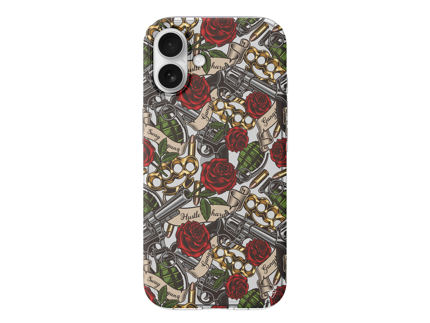 Rose and Gun Lansman Model İçi Kadife Silikon Telefon Kılıfı