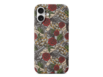 Rose and Gun Lansman Model İçi Kadife Silikon Telefon Kılıfı