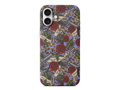 Rose and Gun Lansman Model İçi Kadife Silikon Telefon Kılıfı