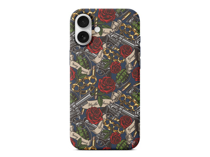 Rose and Gun Lansman Model İçi Kadife Silikon Telefon Kılıfı