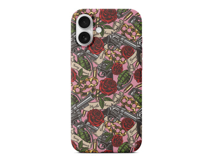 Rose and Gun Lansman Model İçi Kadife Silikon Telefon Kılıfı – Plus Serisine Özel