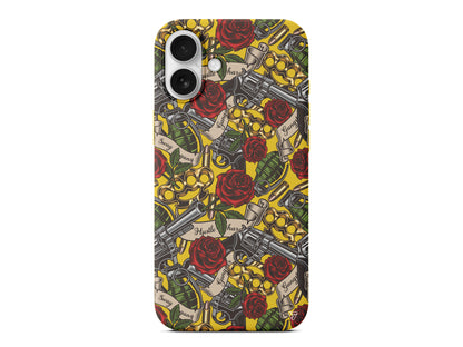 Rose and Gun Lansman Model İçi Kadife Silikon Telefon Kılıfı