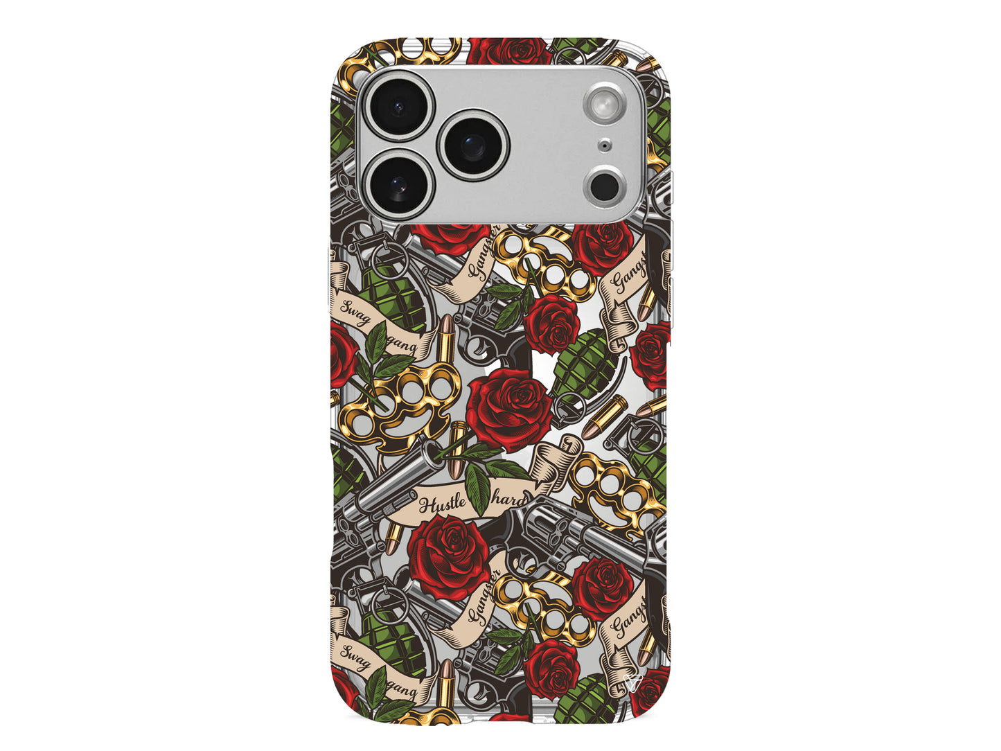 Rose and Gun Lansman Model İçi Kadife Silikon Telefon Kılıfı