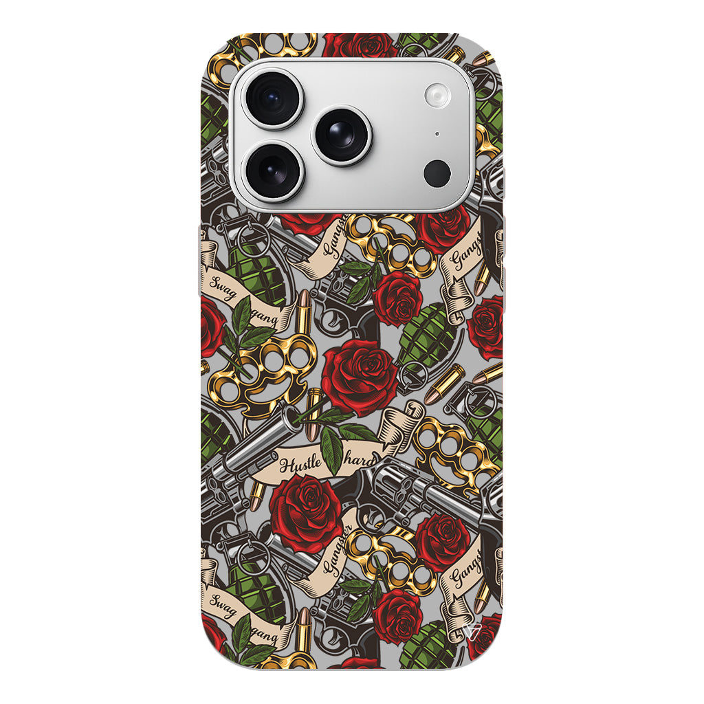 Rose and Gun Lansman Model İçi Kadife Silikon Telefon Kılıfı