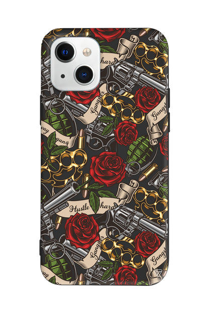 Rose and Gun Lansman Model İçi Kadife Silikon Telefon Kılıfı