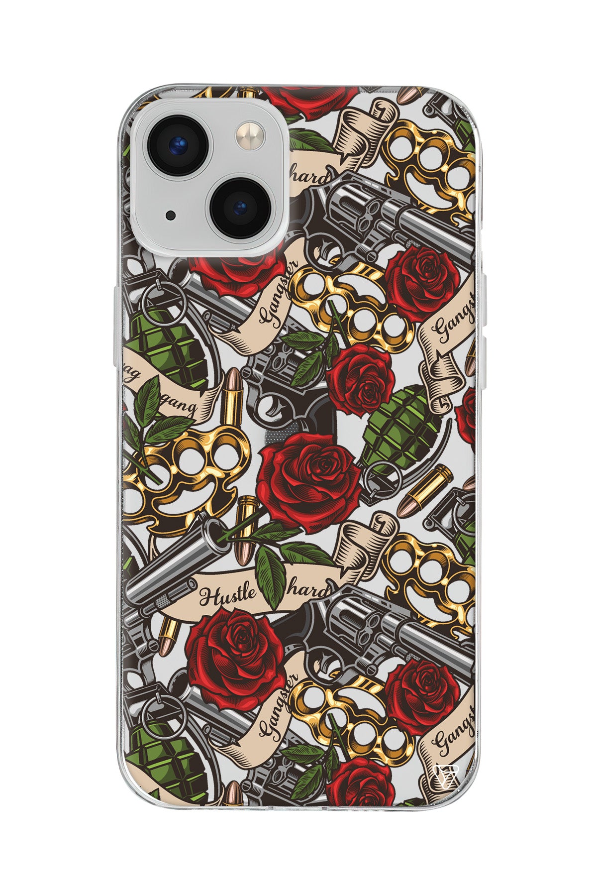 Rose and Gun Lansman Model İçi Kadife Silikon Telefon Kılıfı