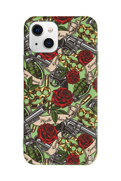 Rose and Gun Lansman Model İçi Kadife Silikon Telefon Kılıfı – Plus Serisine Özel