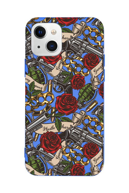 Rose and Gun Lansman Model İçi Kadife Silikon Telefon Kılıfı