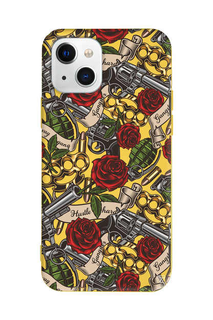 Rose and Gun Lansman Model İçi Kadife Silikon Telefon Kılıfı – Plus Serisine Özel