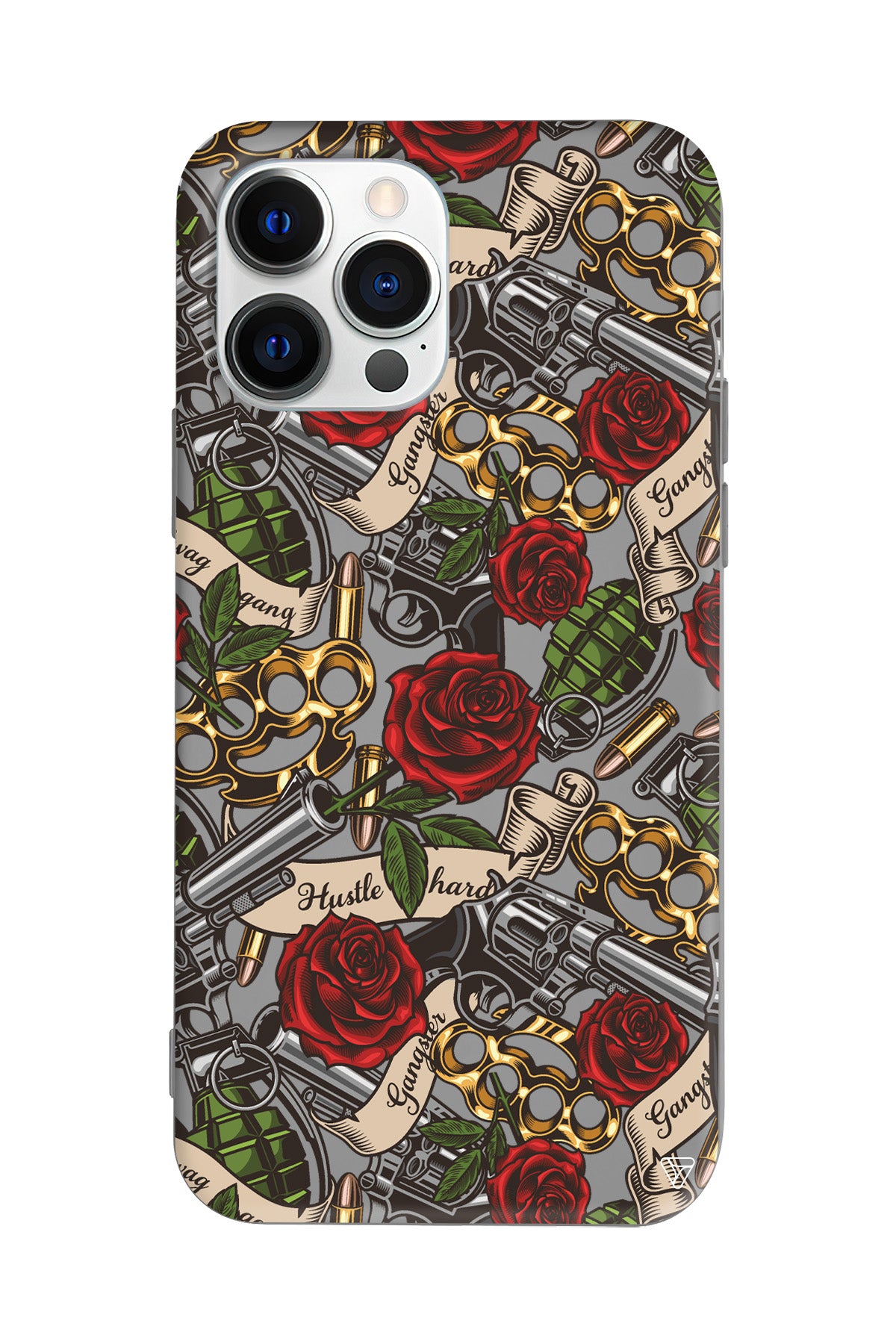 Rose and Gun Lansman Model İçi Kadife Silikon Telefon Kılıfı