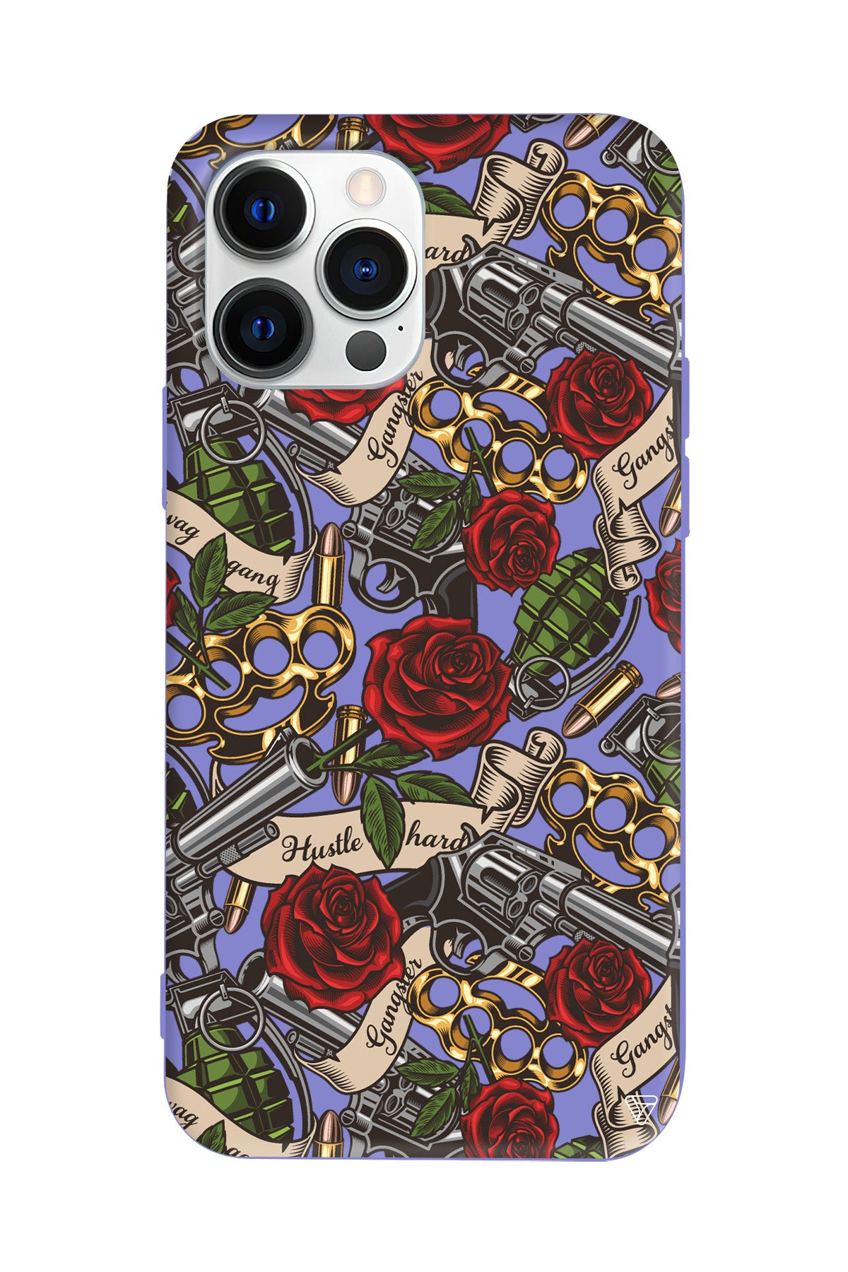 Rose and Gun Lansman Model İçi Kadife Silikon Telefon Kılıfı