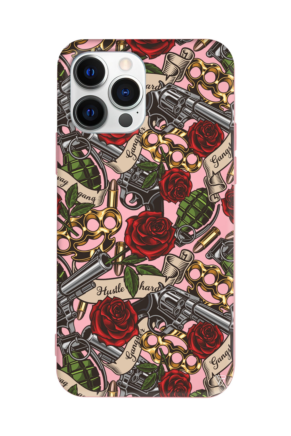 Rose and Gun Lansman Model İçi Kadife Silikon Telefon Kılıfı