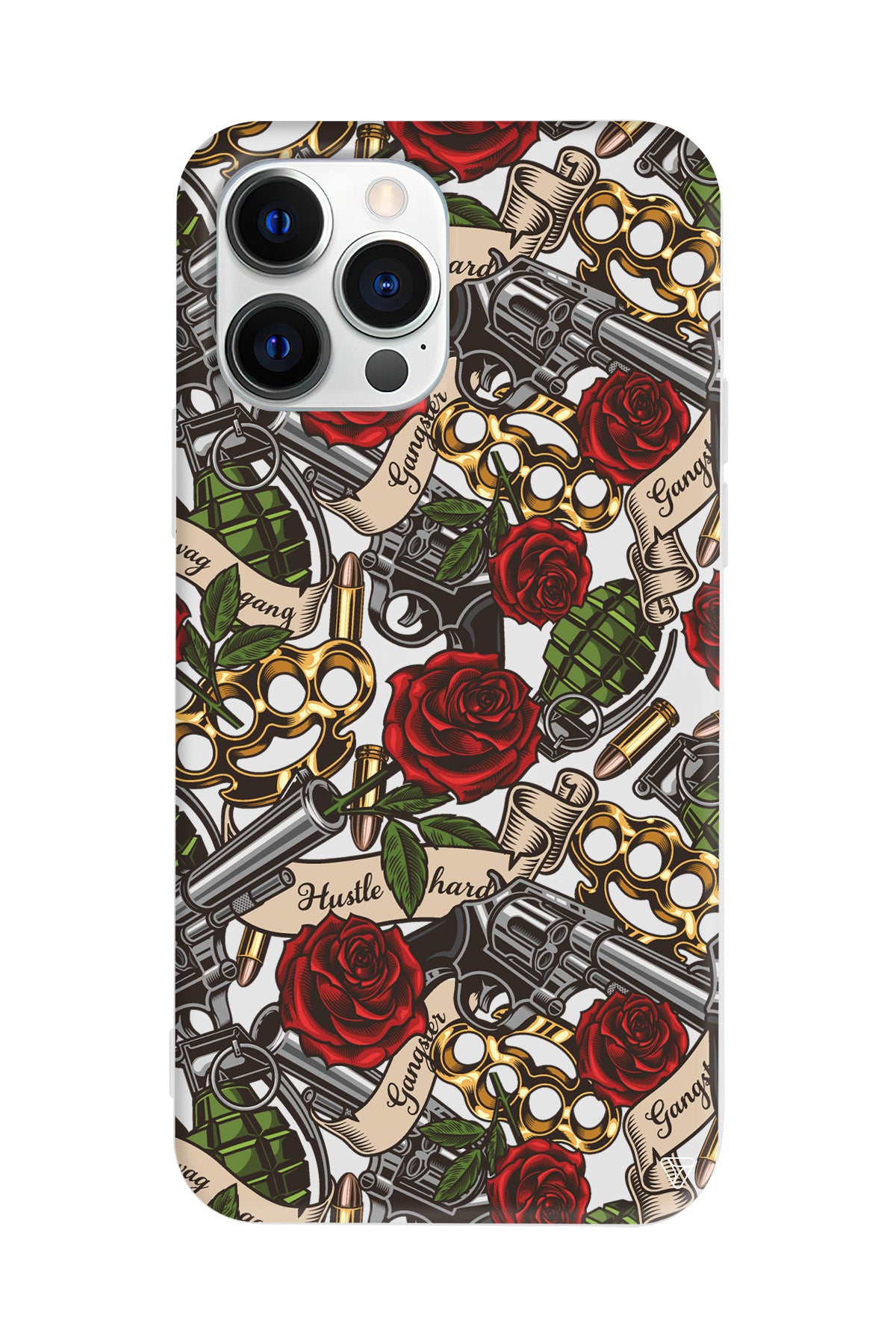 Rose and Gun Lansman Model İçi Kadife Silikon Telefon Kılıfı