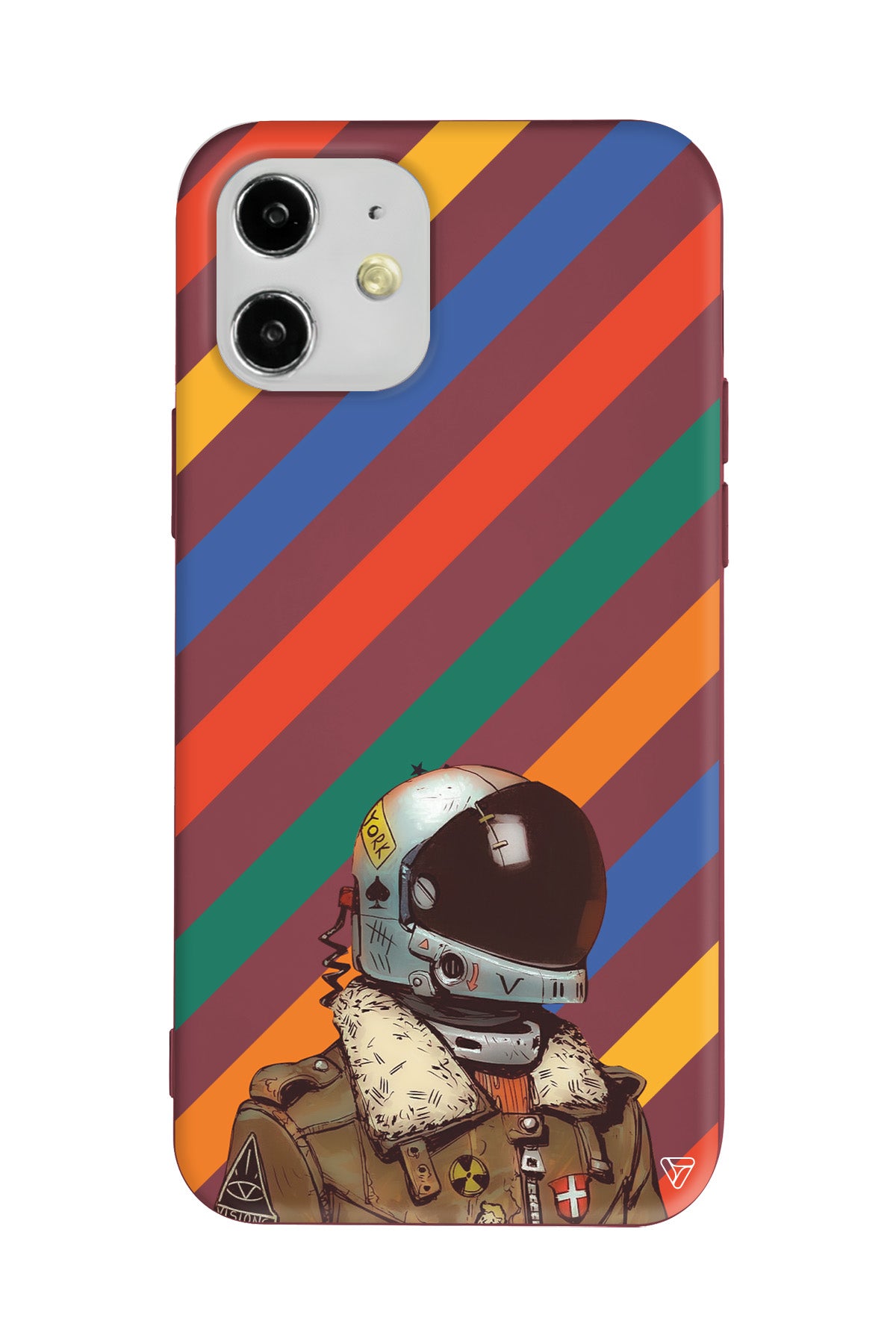 Renkli Astronot Lansman Model İçi Kadife Silikon Telefon Kılıfı