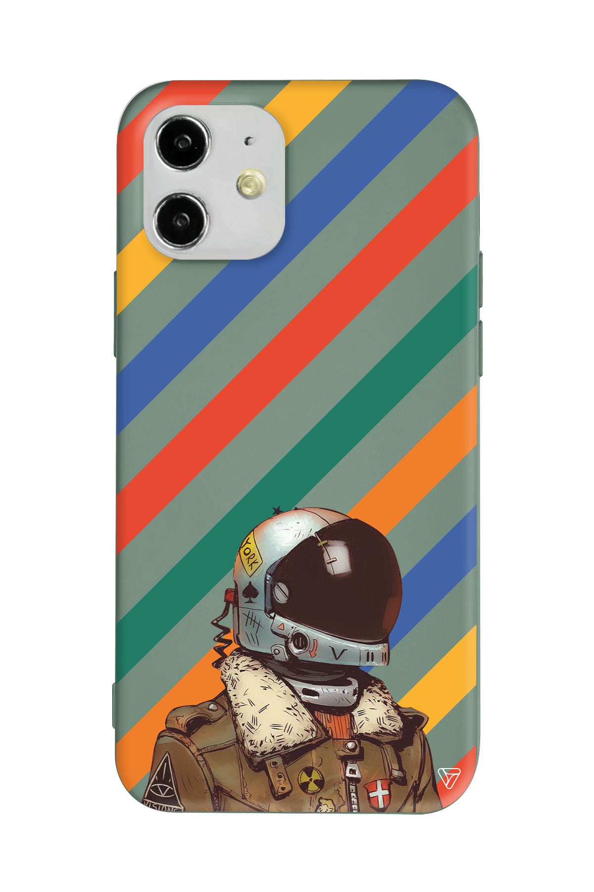 Renkli Astronot Lansman Model İçi Kadife Silikon Telefon Kılıfı