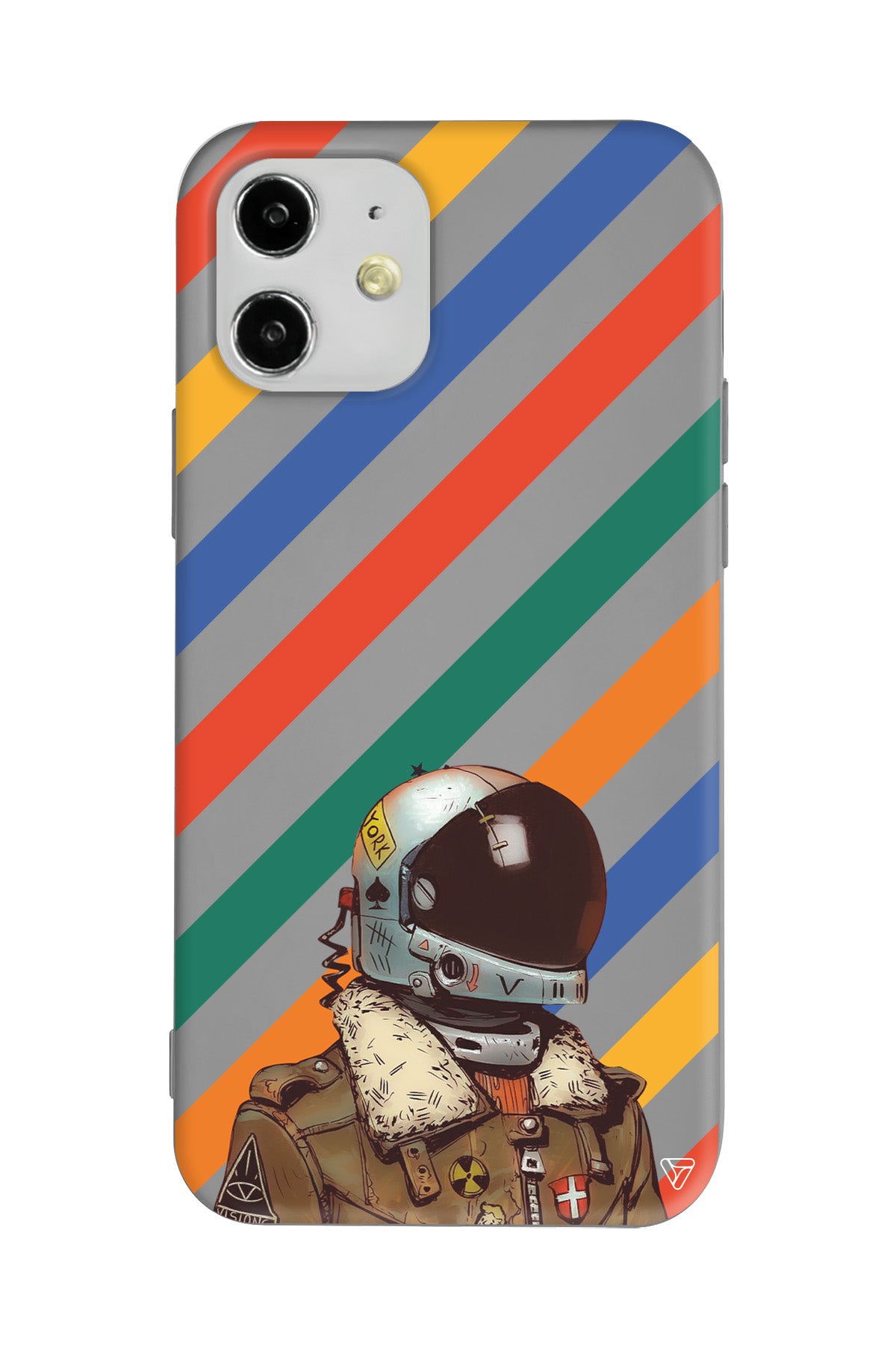 Renkli Astronot Lansman Model İçi Kadife Silikon Telefon Kılıfı