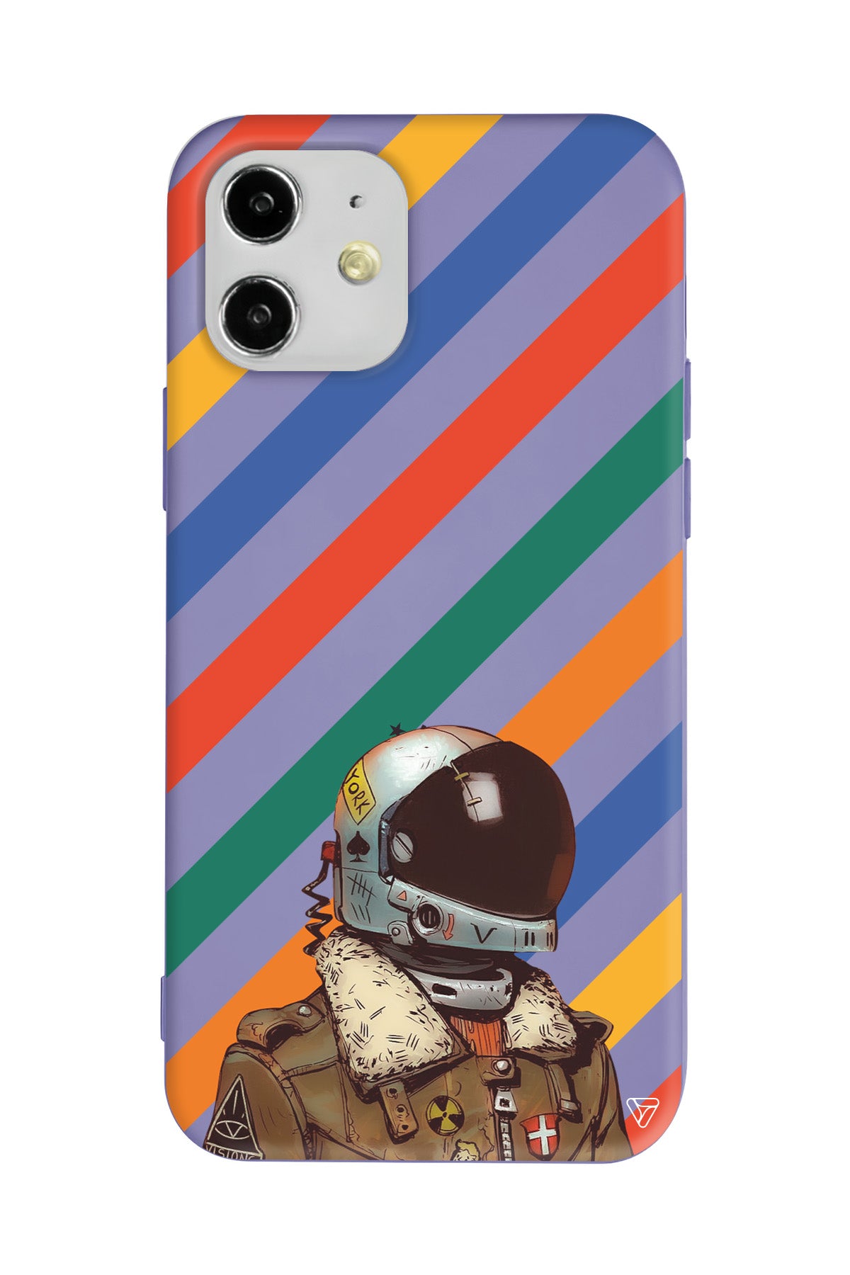 Renkli Astronot Lansman Model İçi Kadife Silikon Telefon Kılıfı