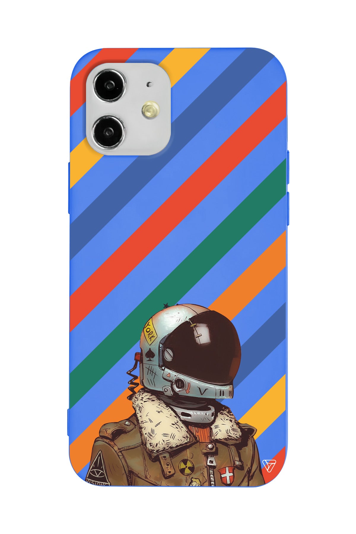 Renkli Astronot Lansman Model İçi Kadife Silikon Telefon Kılıfı