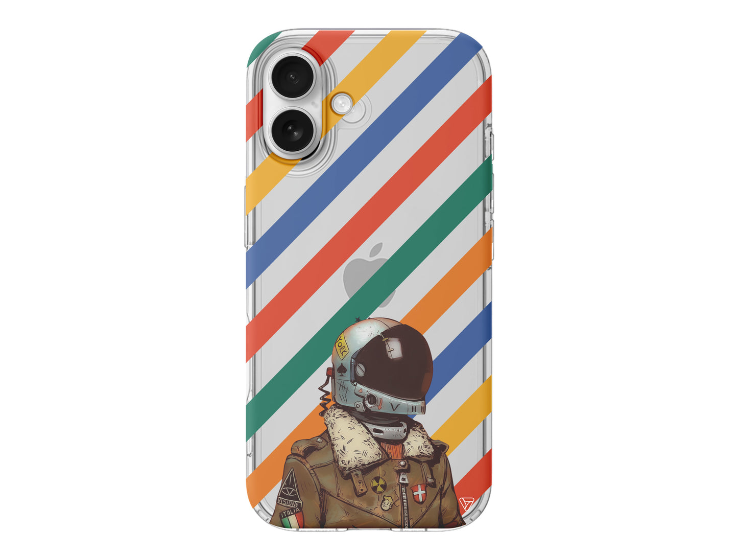 Renkli Astronot Lansman Model İçi Kadife Silikon Telefon Kılıfı