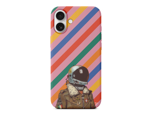 Renkli Astronot Lansman Model İçi Kadife Silikon Telefon Kılıfı – Plus Serisine Özel