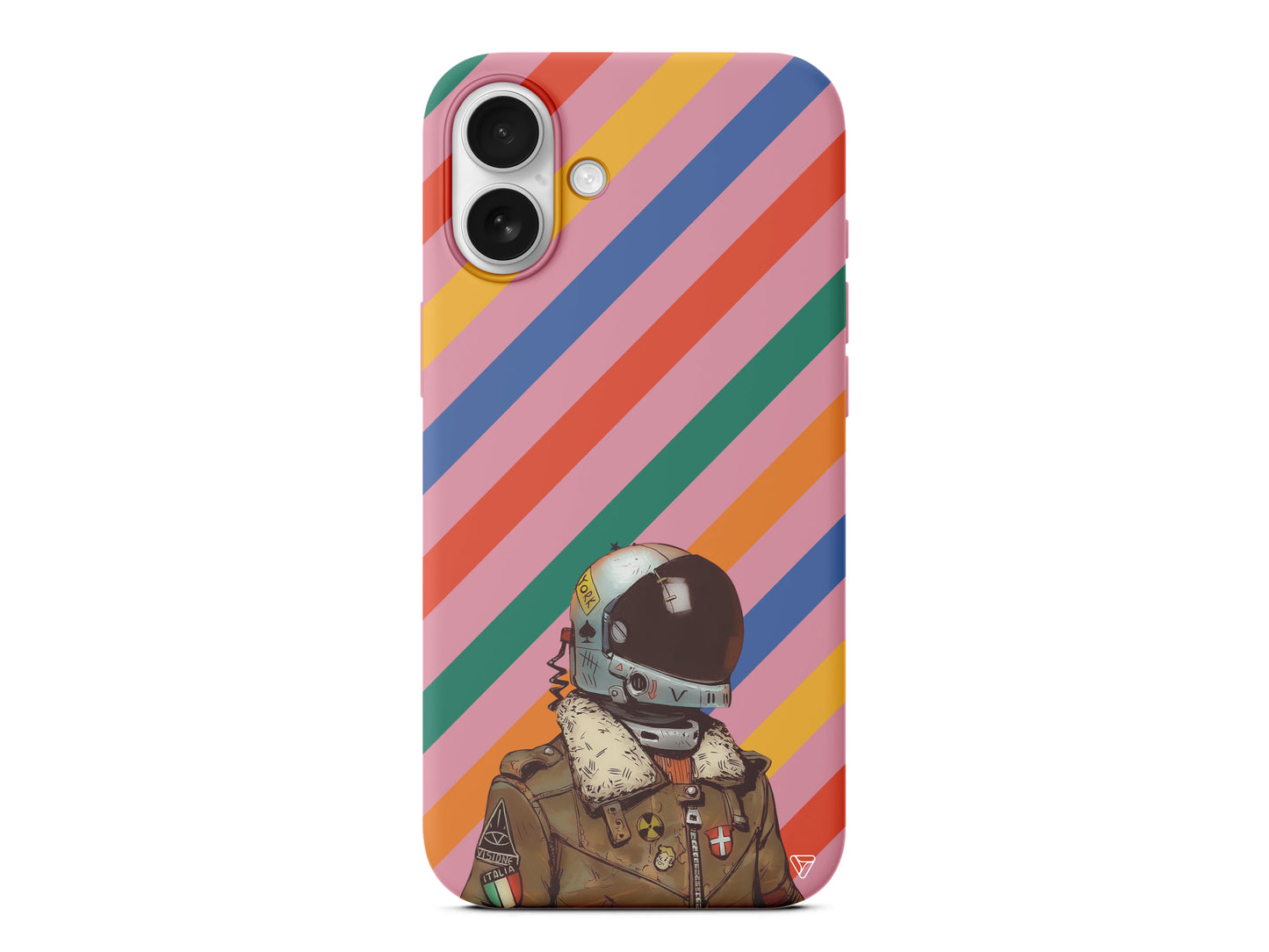 Renkli Astronot Lansman Model İçi Kadife Silikon Telefon Kılıfı