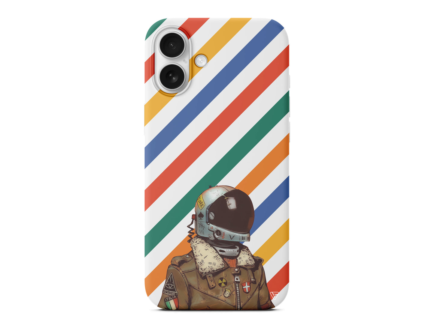 Renkli Astronot Lansman Model İçi Kadife Silikon Telefon Kılıfı