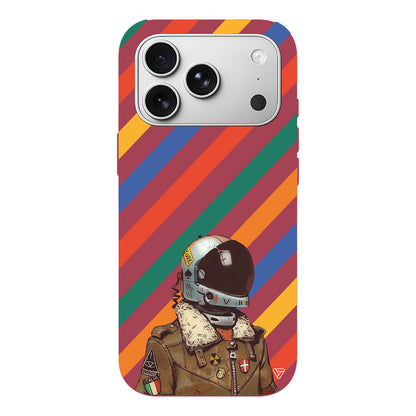 Renkli Astronot Lansman Model İçi Kadife Silikon Telefon Kılıfı