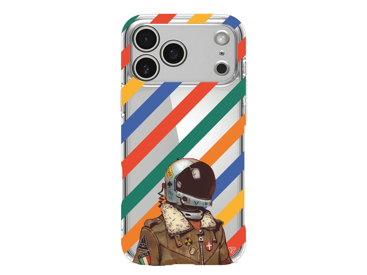 Renkli Astronot Lansman Model İçi Kadife Silikon Telefon Kılıfı