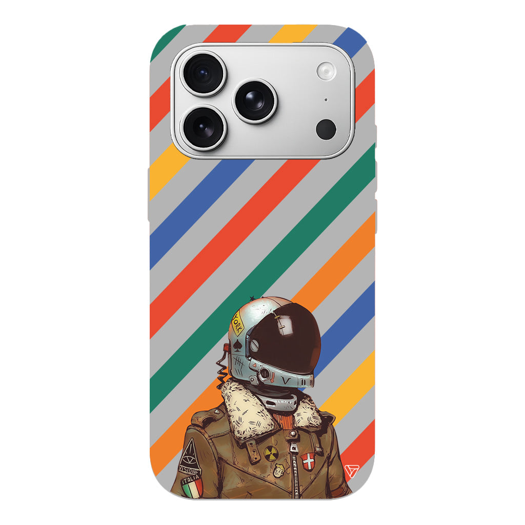 Renkli Astronot Lansman Model İçi Kadife Silikon Telefon Kılıfı