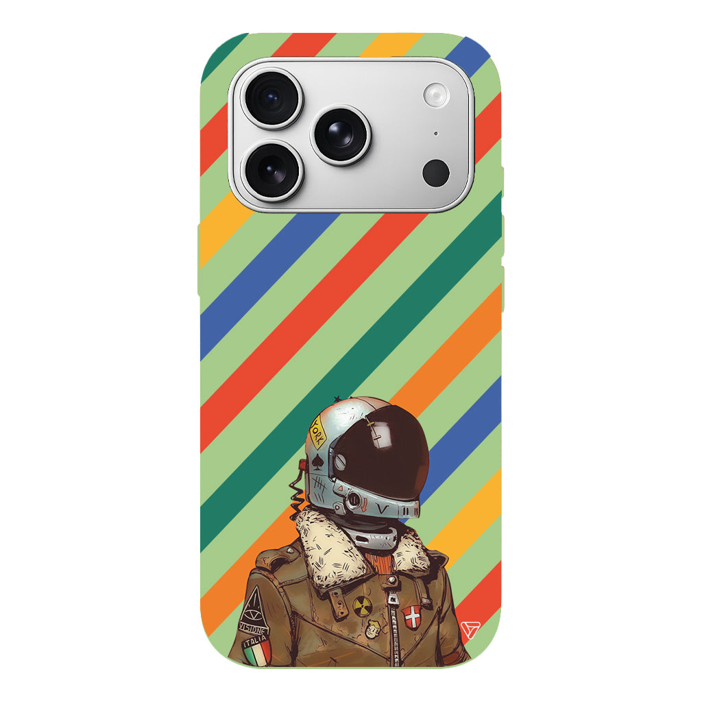 Renkli Astronot Lansman Model İçi Kadife Silikon Telefon Kılıfı