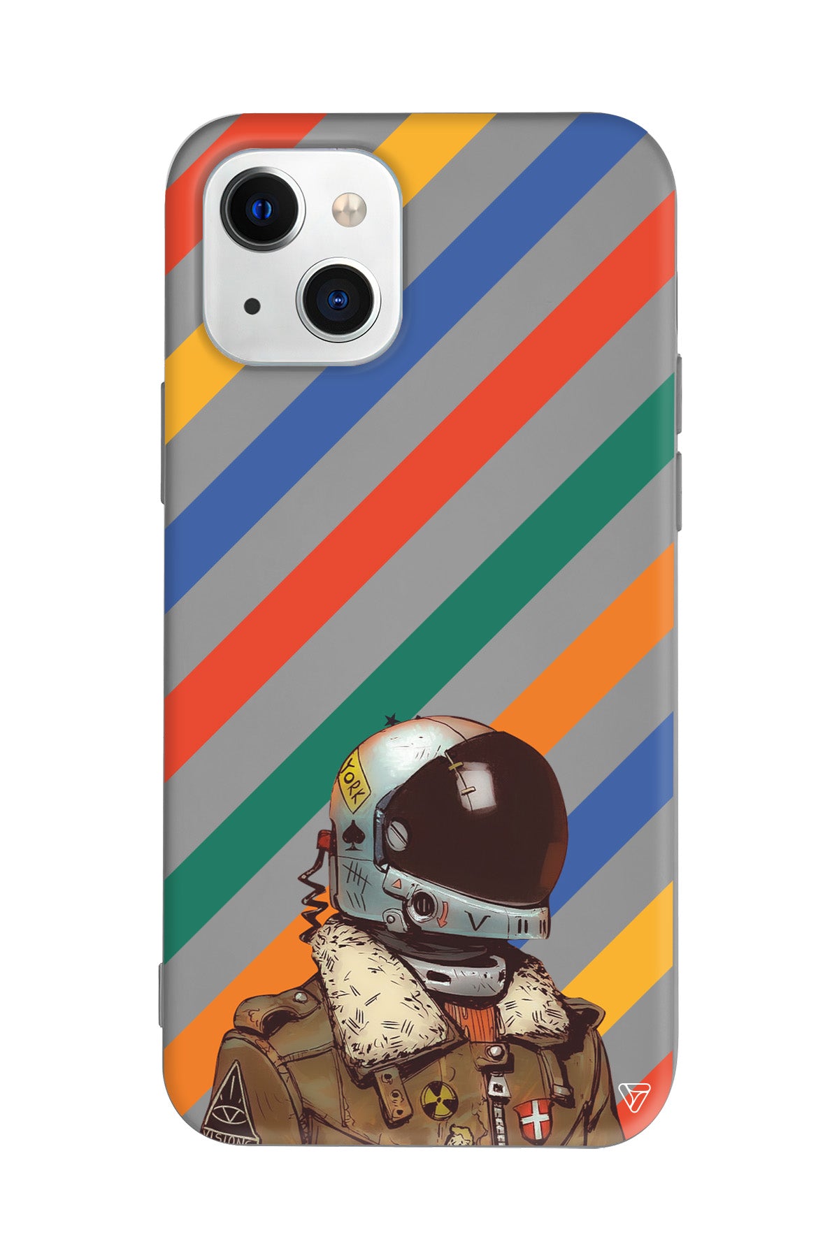 Renkli Astronot Lansman Model İçi Kadife Silikon Telefon Kılıfı