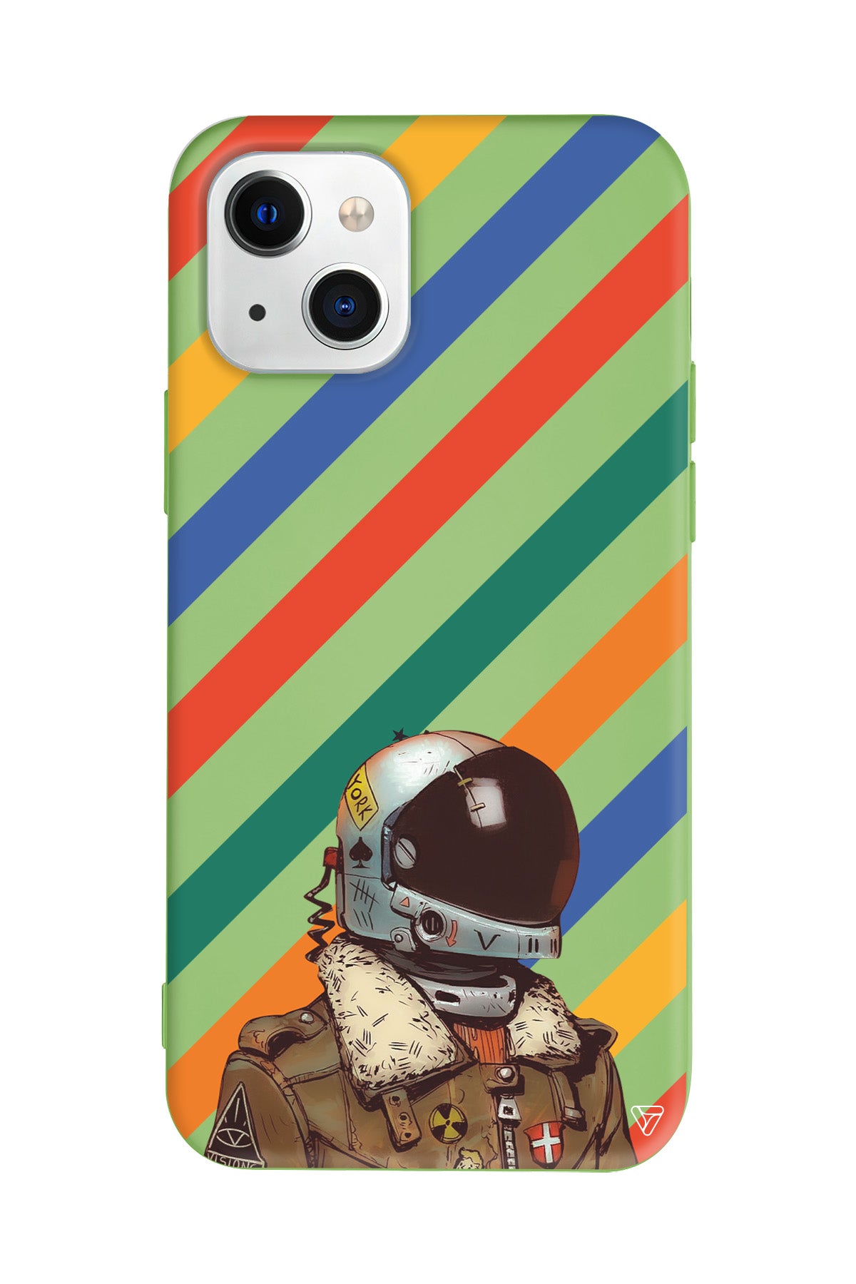 Renkli Astronot Lansman Model İçi Kadife Silikon Telefon Kılıfı