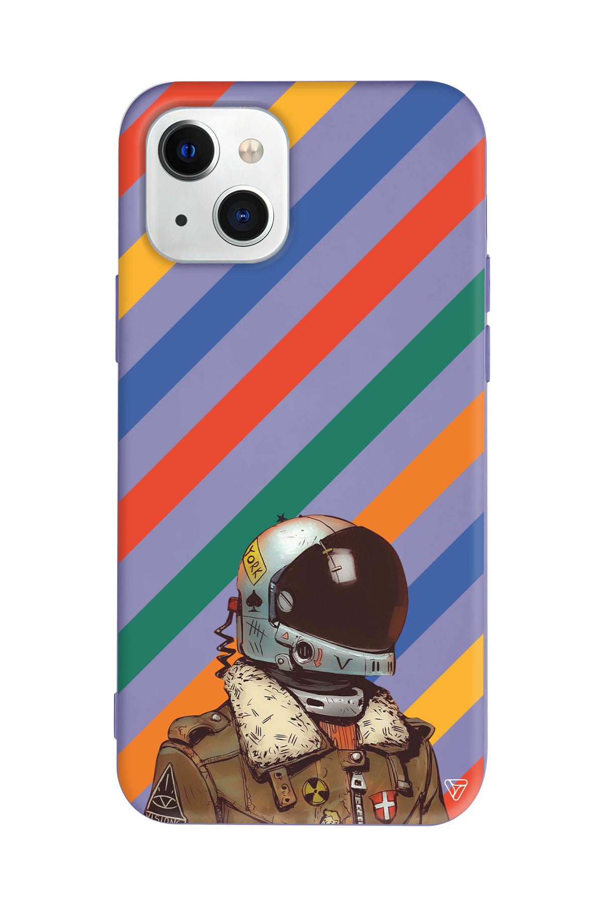 Renkli Astronot Lansman Model İçi Kadife Silikon Telefon Kılıfı