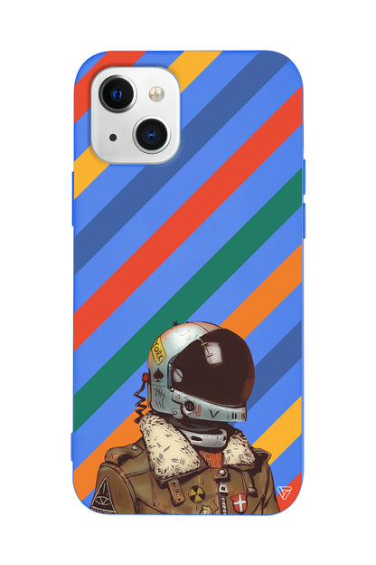 Renkli Astronot Lansman Model İçi Kadife Silikon Telefon Kılıfı – Plus Serisine Özel