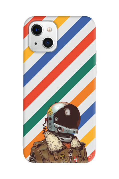 Renkli Astronot Lansman Model İçi Kadife Silikon Telefon Kılıfı – Plus Serisine Özel