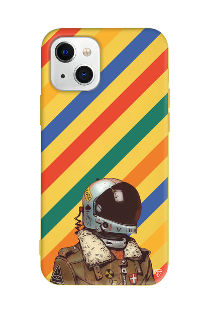 Renkli Astronot Lansman Model İçi Kadife Silikon Telefon Kılıfı – Plus Serisine Özel